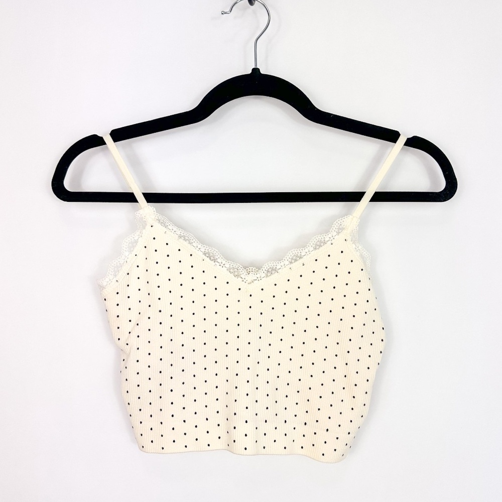 Primark Cream Polka Dot Lace Trim Bralette